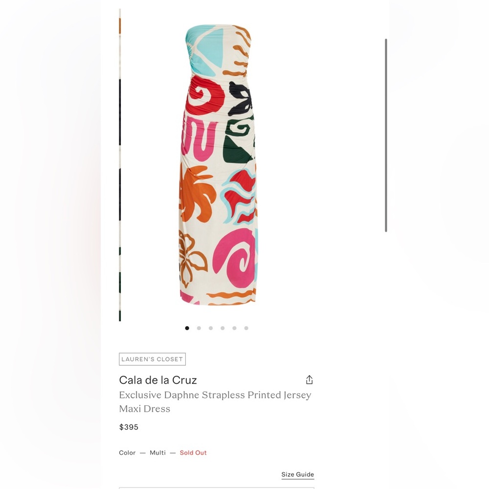 Strapless Abstract-Print Maxi Dress in Multicolor - Picture 2 of 8